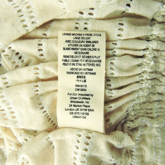 Free People Azalea Eyelet Stripe Dolman Top oversize relax loose fit Ivory Sz M - Picture 10 of 12